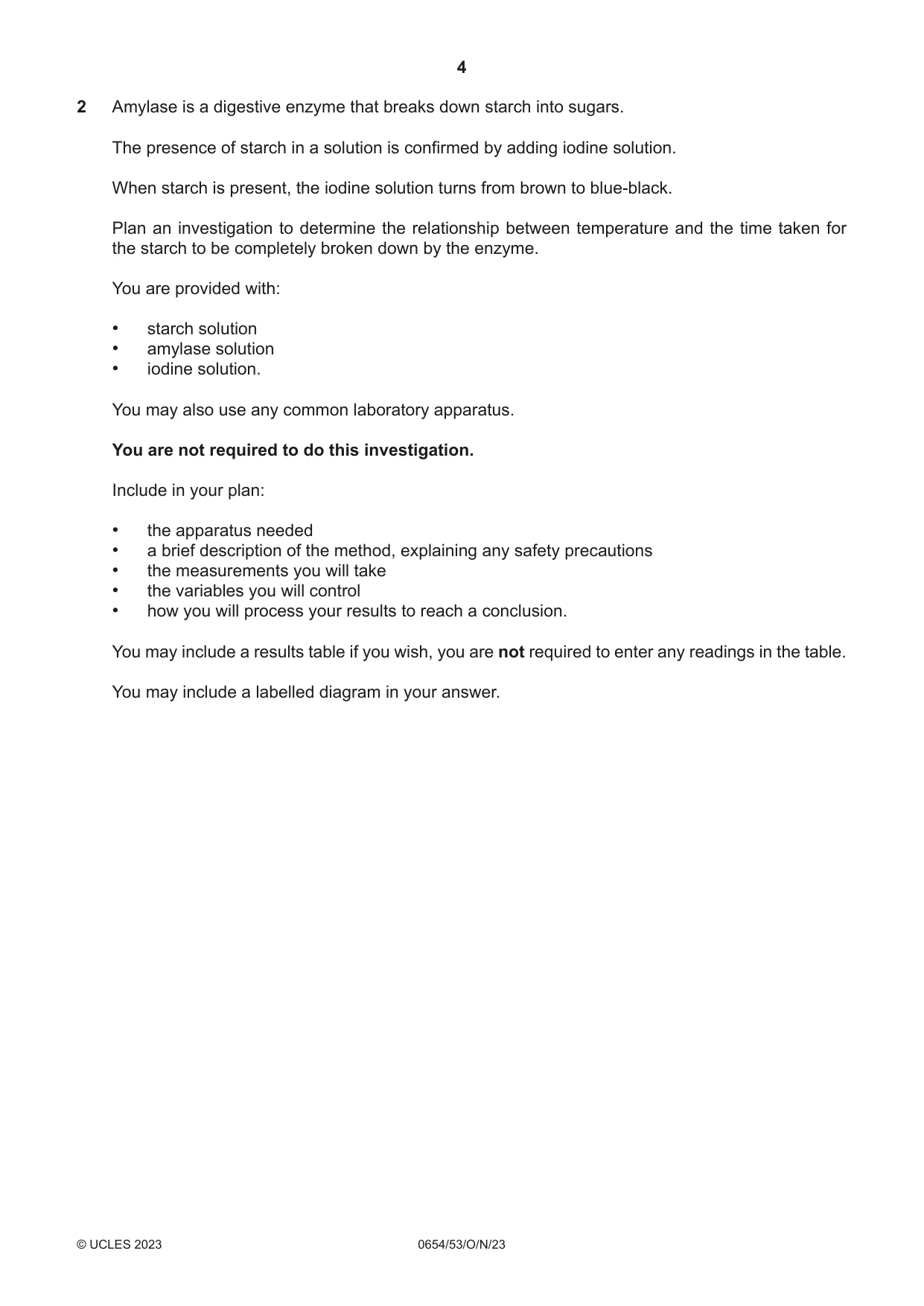 Cambridge IGCSE Sciences - Co-ordinated (Double) 0654 2023 Oct/Nov Paper 5 · Variant 3 question paper, page 4 of 16
