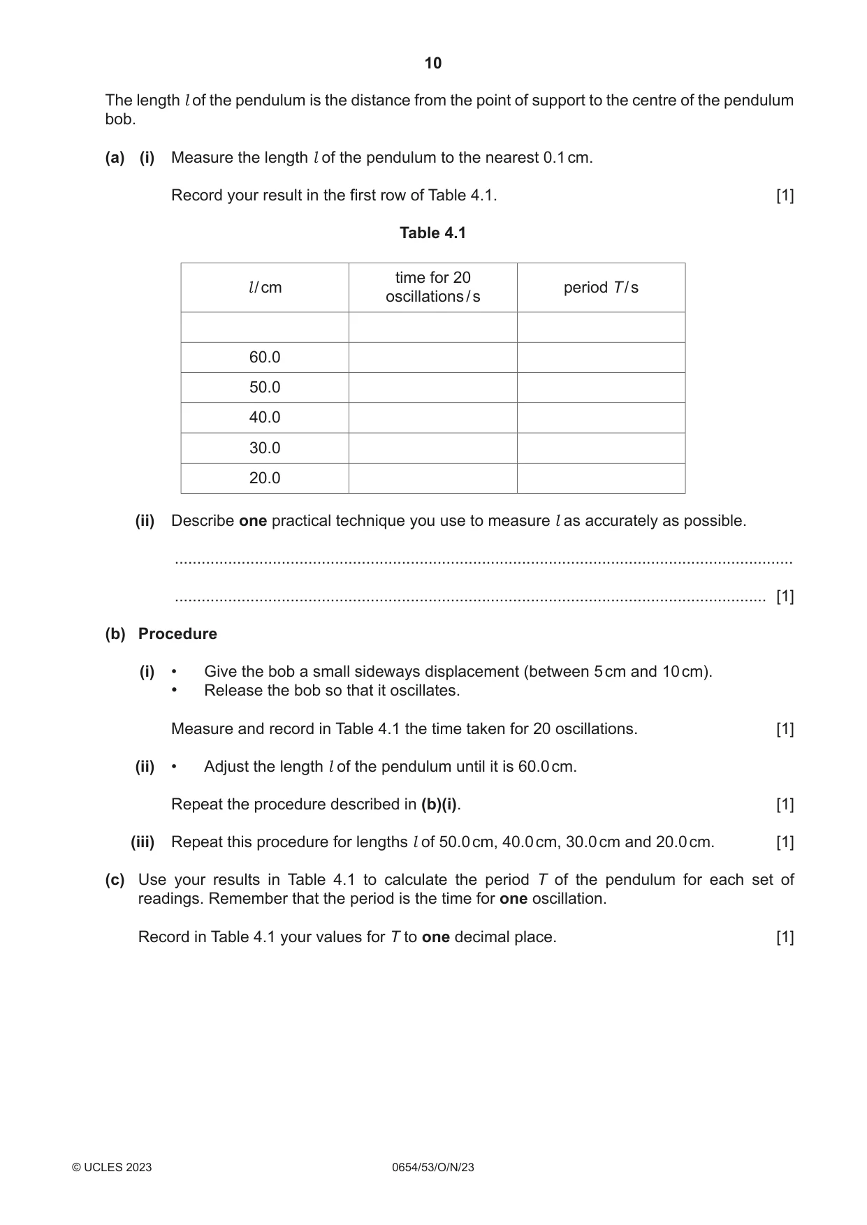 Cambridge IGCSE Sciences - Co-ordinated (Double) 0654 2023 Oct/Nov Paper 5 · Variant 3 question paper, page 10 of 16