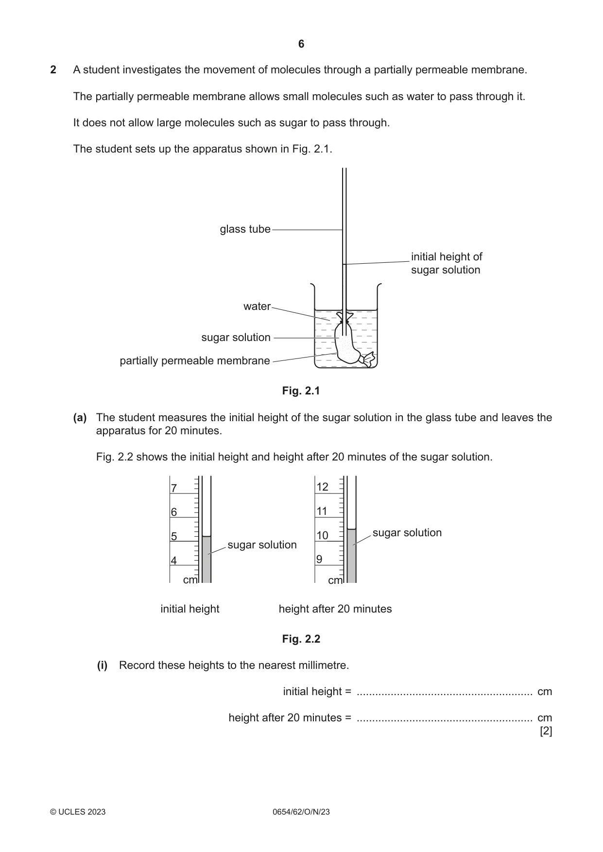 Cambridge IGCSE Sciences - Co-ordinated (Double) 0654 2023 Oct/Nov Paper 6 · Variant 2 question paper, page 6 of 20