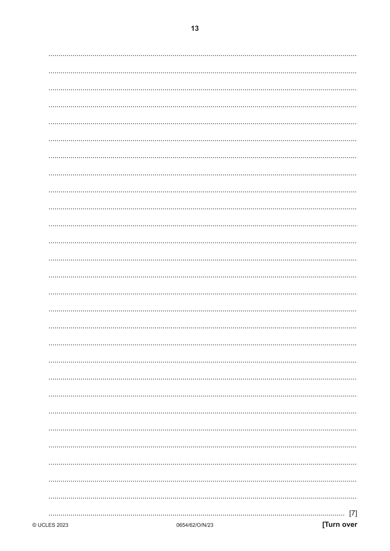 Cambridge IGCSE Sciences - Co-ordinated (Double) 0654 2023 Oct/Nov Paper 6 · Variant 2 question paper, page 13 of 20