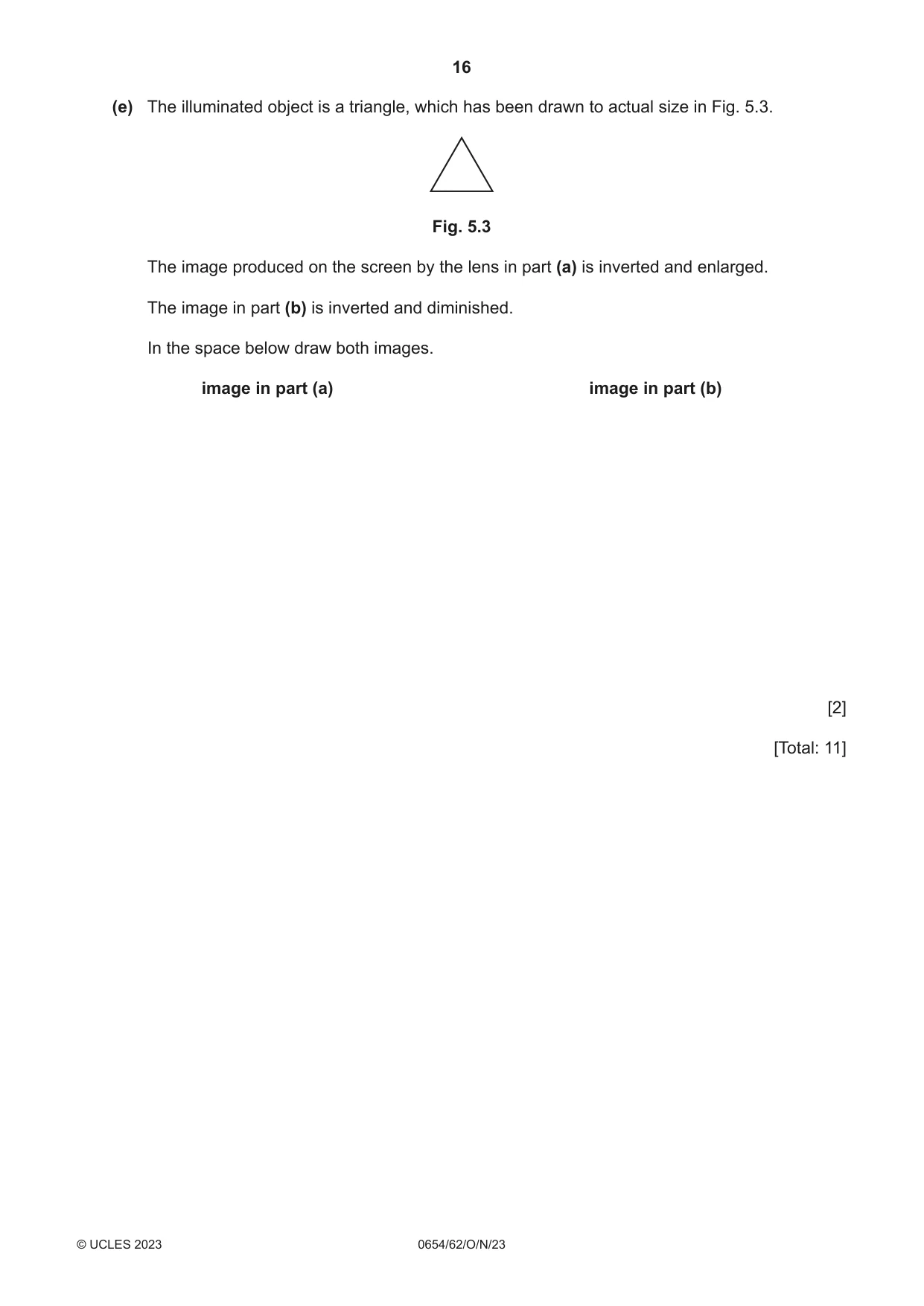Cambridge IGCSE Sciences - Co-ordinated (Double) 0654 2023 Oct/Nov Paper 6 · Variant 2 question paper, page 16 of 20