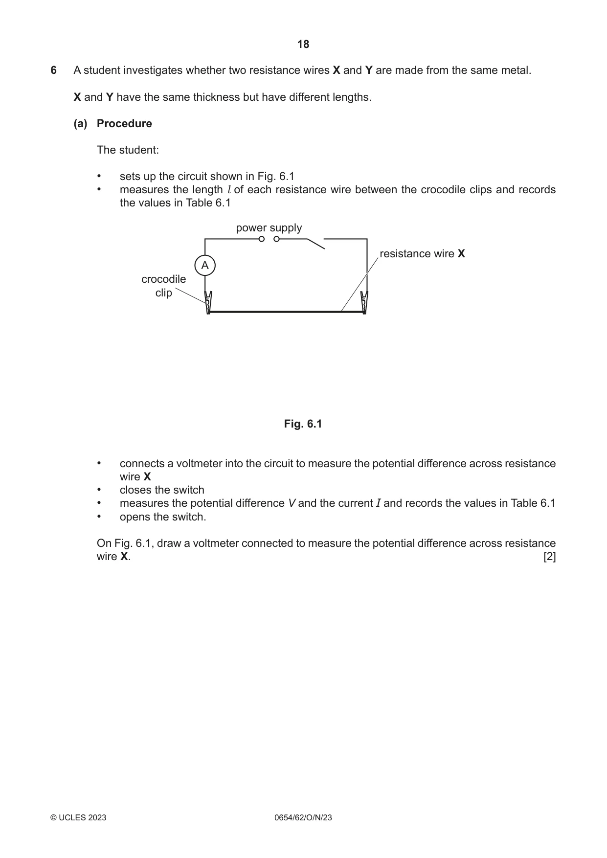 Cambridge IGCSE Sciences - Co-ordinated (Double) 0654 2023 Oct/Nov Paper 6 · Variant 2 question paper, page 18 of 20