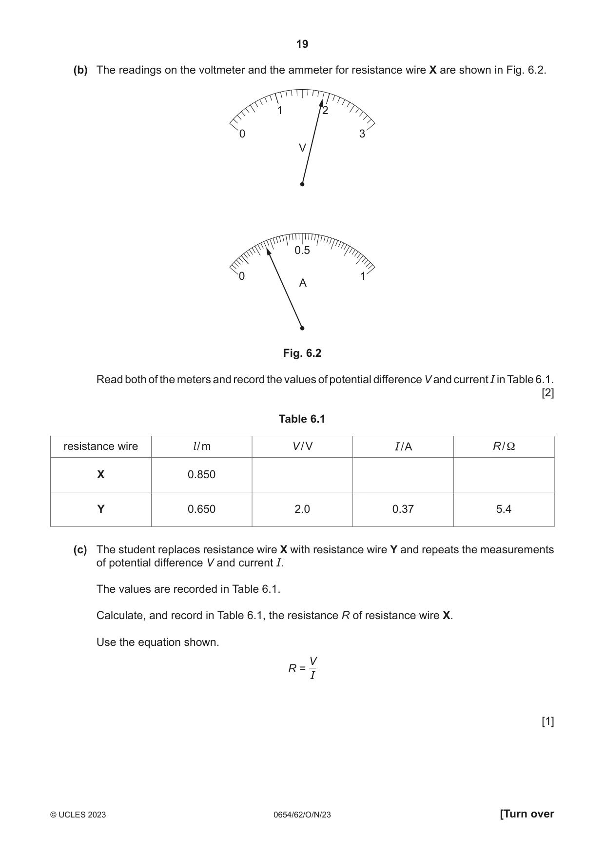 Cambridge IGCSE Sciences - Co-ordinated (Double) 0654 2023 Oct/Nov Paper 6 · Variant 2 question paper, page 19 of 20