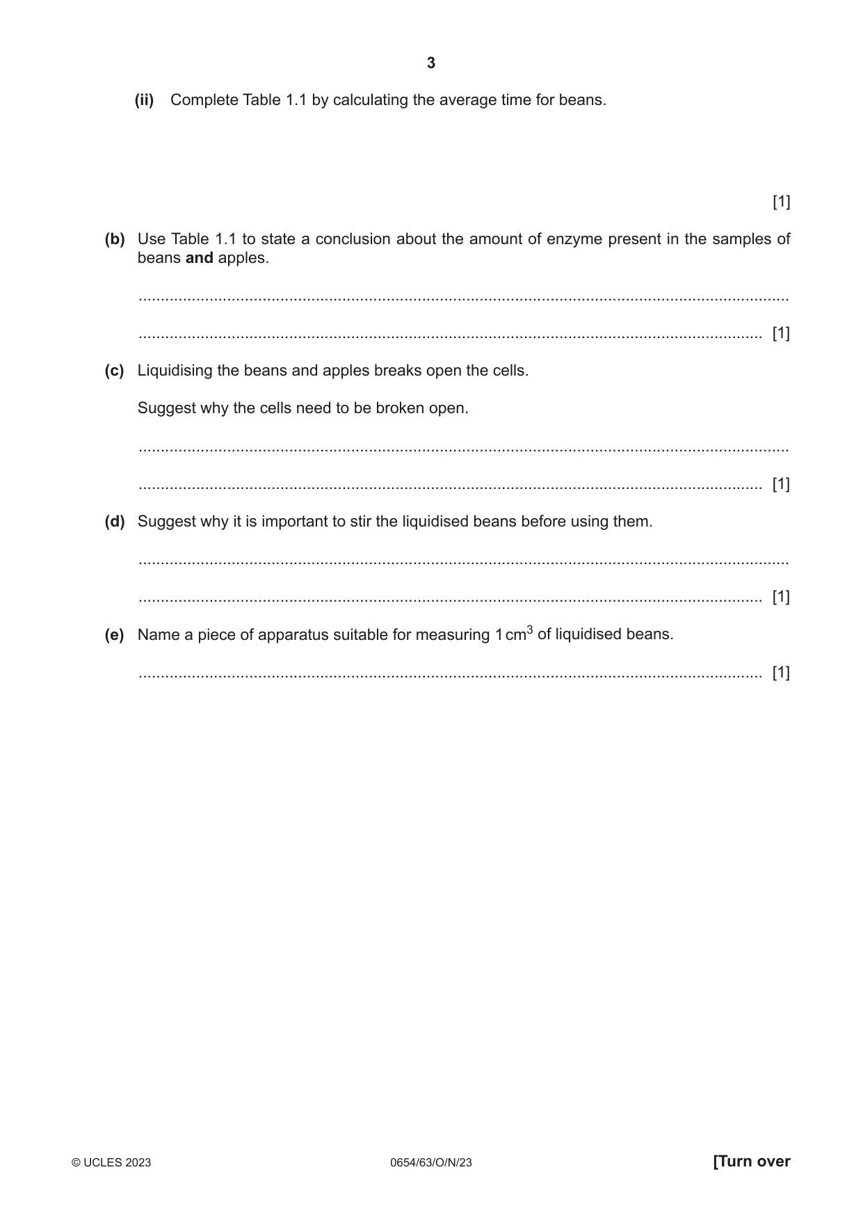 Cambridge IGCSE Sciences - Co-ordinated (Double) 0654 2023 Oct/Nov Paper 6 · Variant 3 question paper, page 3 of 20