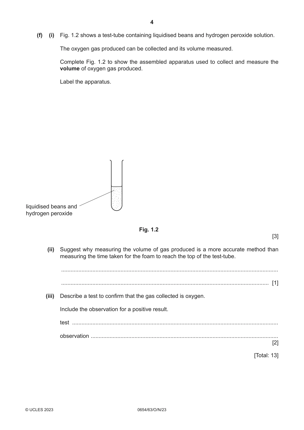 Cambridge IGCSE Sciences - Co-ordinated (Double) 0654 2023 Oct/Nov Paper 6 · Variant 3 question paper, page 4 of 20