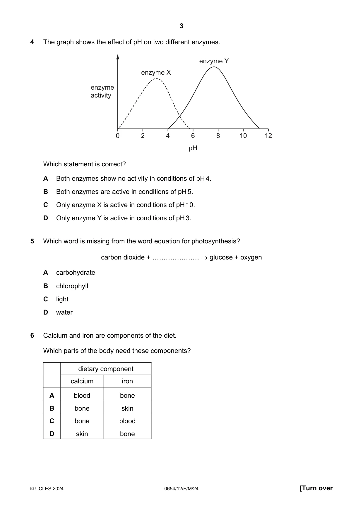 Cambridge IGCSE Sciences - Co-ordinated (Double) 0654 2024 Feb/March Paper 1 · Variant 2 question paper, page 3 of 16