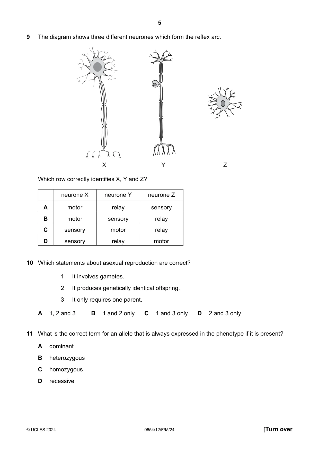 Cambridge IGCSE Sciences - Co-ordinated (Double) 0654 2024 Feb/March Paper 1 · Variant 2 question paper, page 5 of 16