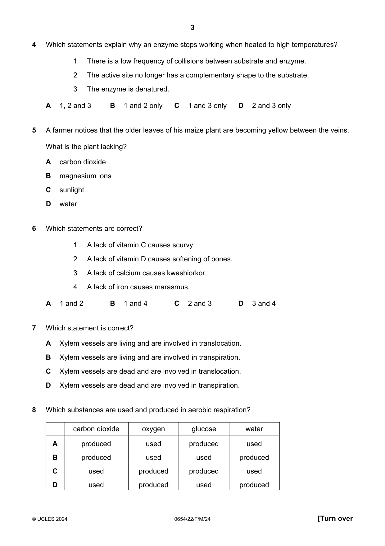 Cambridge IGCSE Sciences - Co-ordinated (Double) 0654 2024 Feb/March Paper 2 · Variant 2 question paper, page 3 of 16