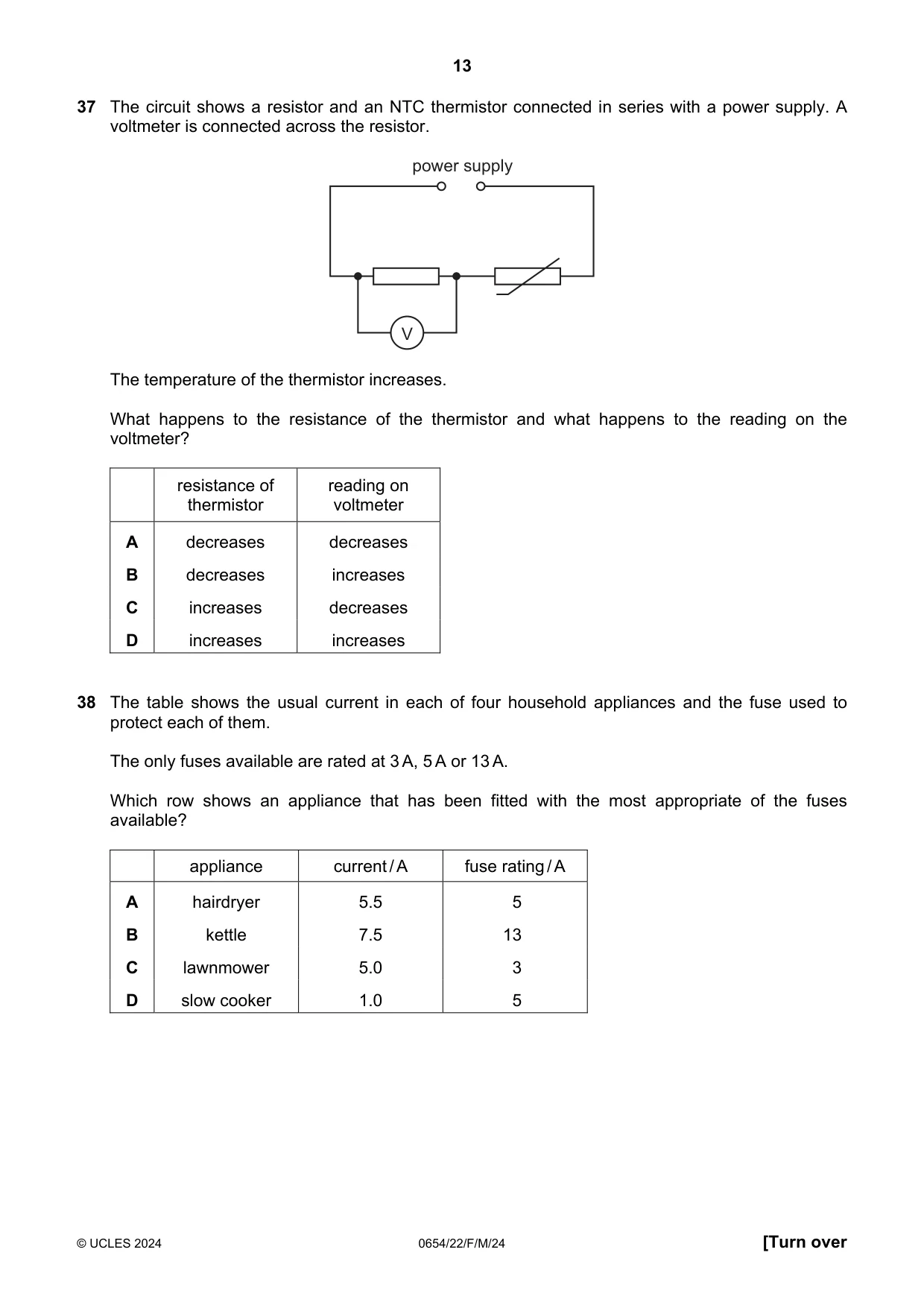 Cambridge IGCSE Sciences - Co-ordinated (Double) 0654 2024 Feb/March Paper 2 · Variant 2 question paper, page 13 of 16