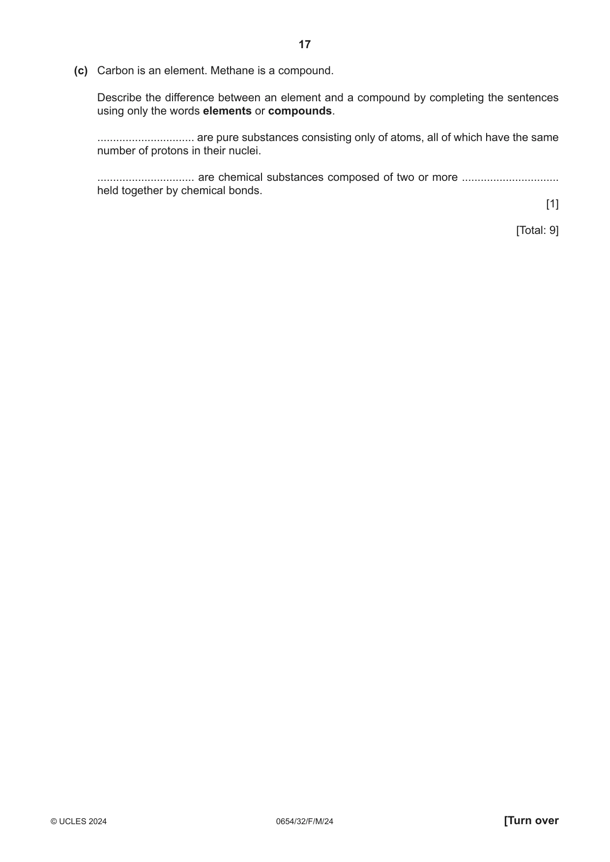 Cambridge IGCSE Sciences - Co-ordinated (Double) 0654 2024 Feb/March Paper 3 · Variant 2 question paper, page 17 of 28