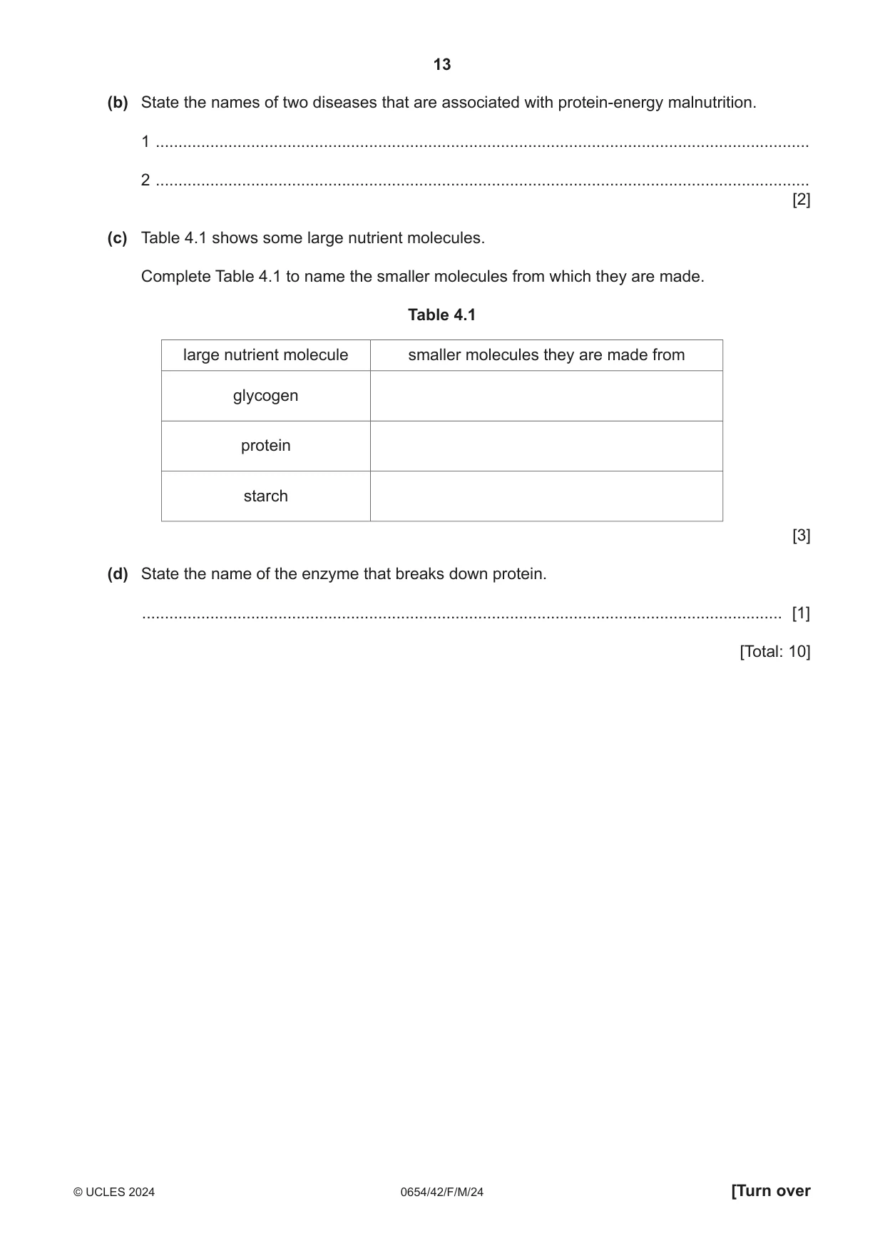 Cambridge IGCSE Sciences - Co-ordinated (Double) 0654 2024 Feb/March Paper 4 · Variant 2 question paper, page 13 of 32