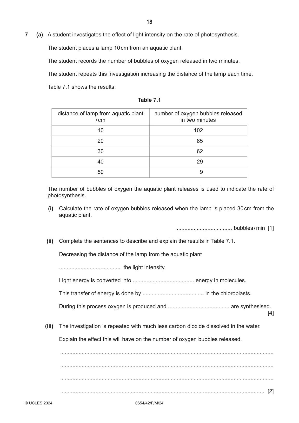 Cambridge IGCSE Sciences - Co-ordinated (Double) 0654 2024 Feb/March Paper 4 · Variant 2 question paper, page 18 of 32
