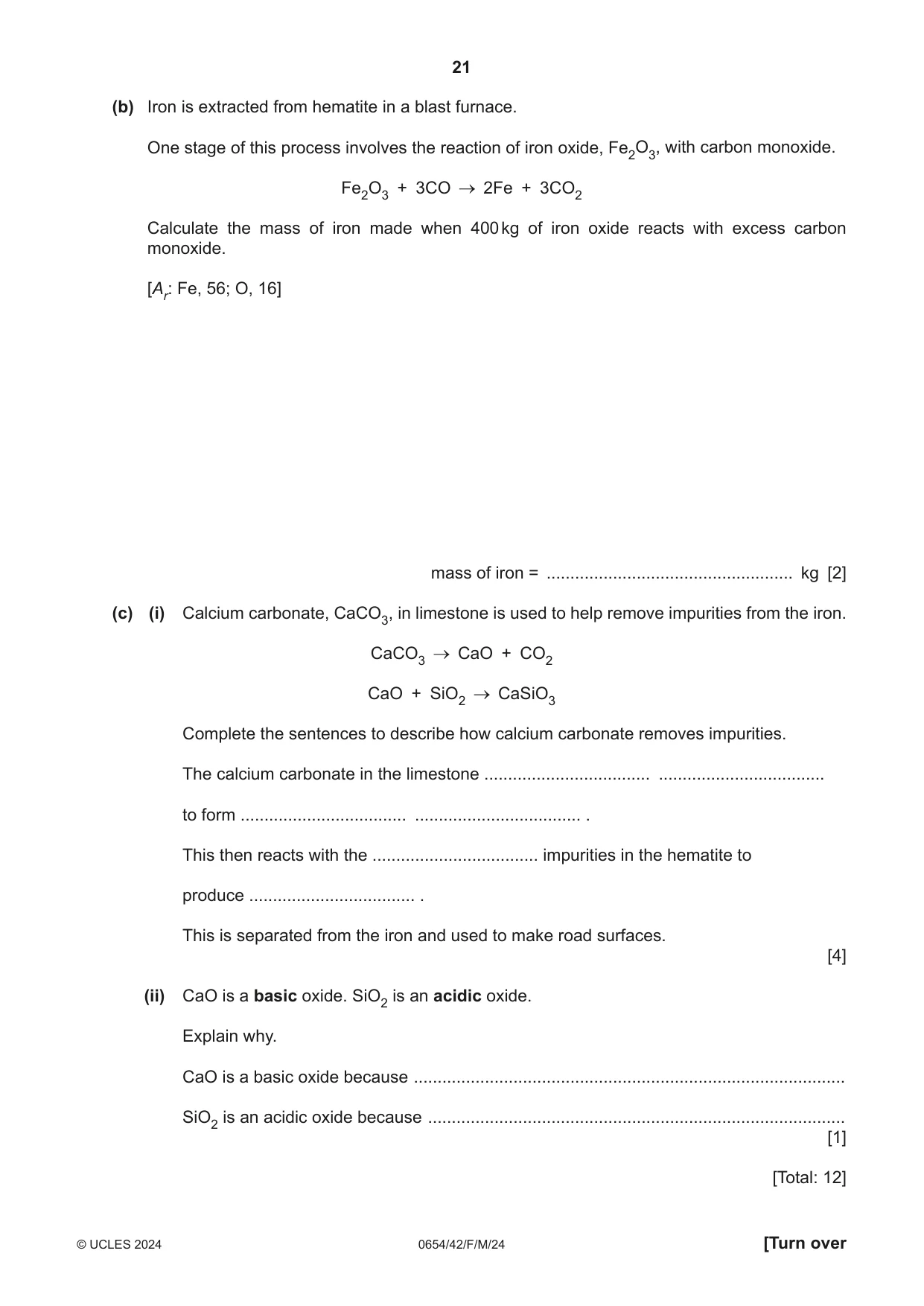 Cambridge IGCSE Sciences - Co-ordinated (Double) 0654 2024 Feb/March Paper 4 · Variant 2 question paper, page 21 of 32