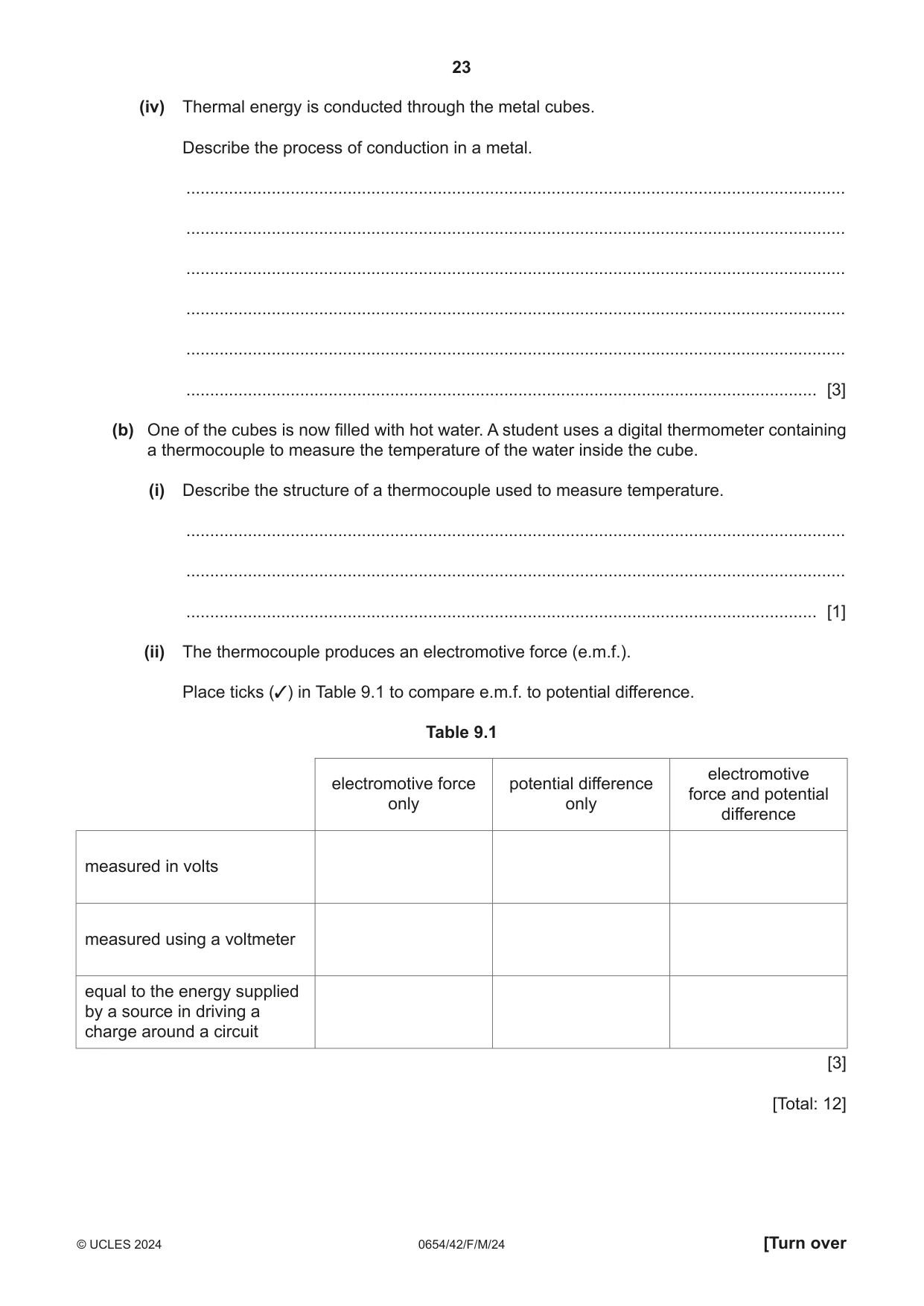 Cambridge IGCSE Sciences - Co-ordinated (Double) 0654 2024 Feb/March Paper 4 · Variant 2 question paper, page 23 of 32