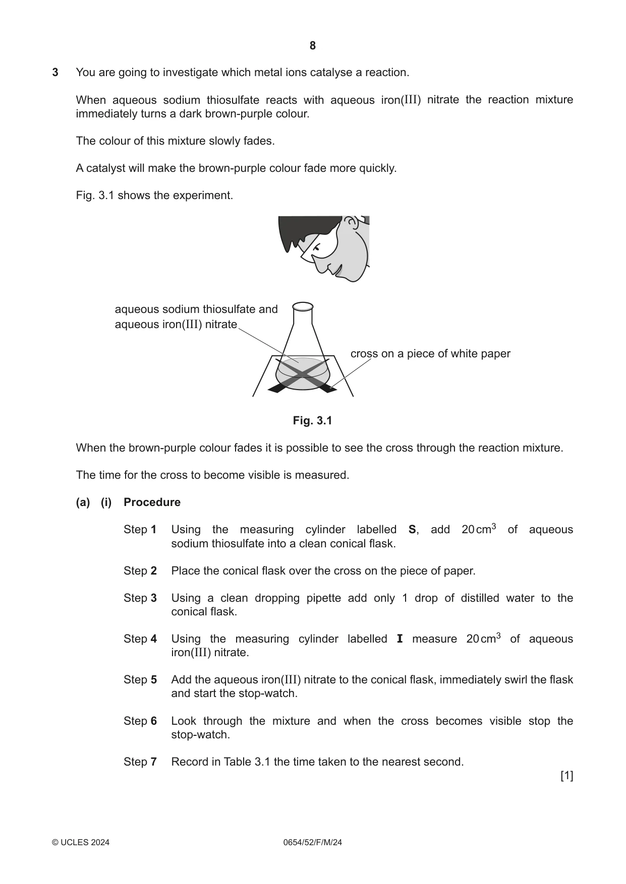 Cambridge IGCSE Sciences - Co-ordinated (Double) 0654 2024 Feb/March Paper 5 · Variant 2 question paper, page 8 of 20