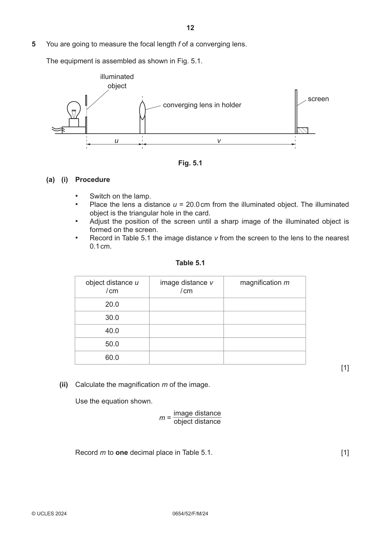 Cambridge IGCSE Sciences - Co-ordinated (Double) 0654 2024 Feb/March Paper 5 · Variant 2 question paper, page 12 of 20
