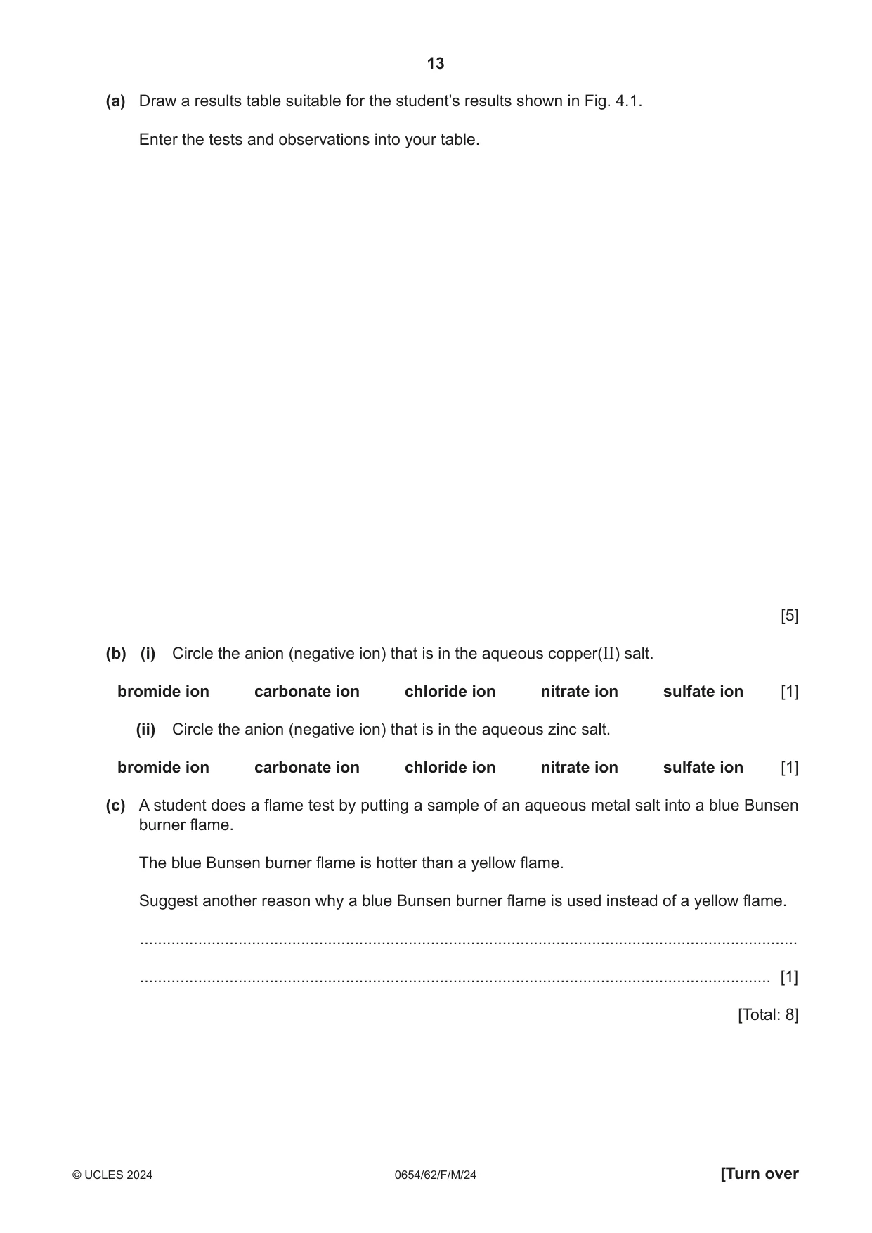 Cambridge IGCSE Sciences - Co-ordinated (Double) 0654 2024 Feb/March Paper 6 · Variant 2 question paper, page 13 of 20