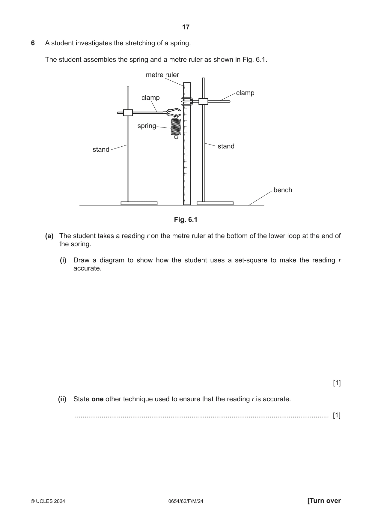Cambridge IGCSE Sciences - Co-ordinated (Double) 0654 2024 Feb/March Paper 6 · Variant 2 question paper, page 17 of 20