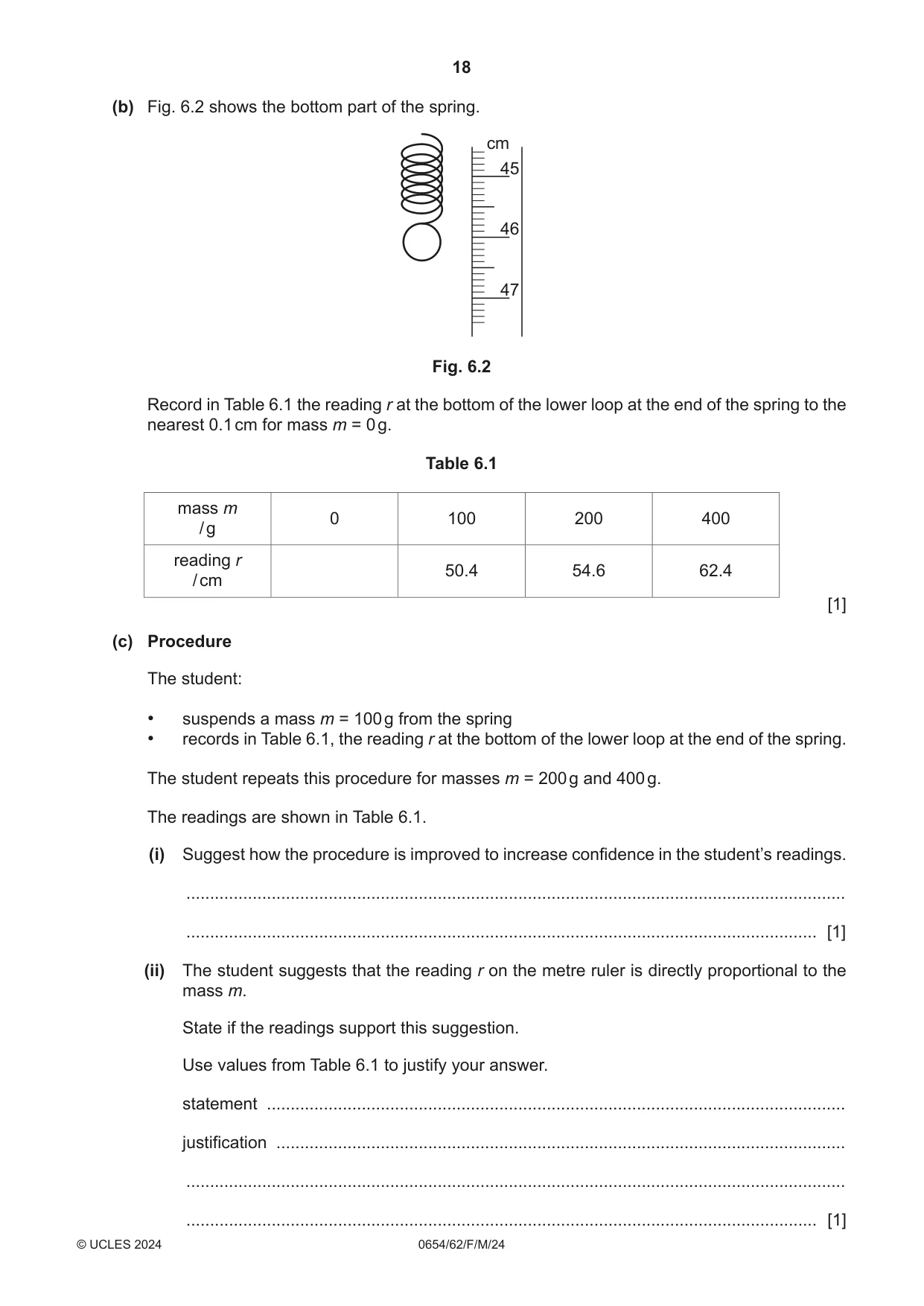 Cambridge IGCSE Sciences - Co-ordinated (Double) 0654 2024 Feb/March Paper 6 · Variant 2 question paper, page 18 of 20