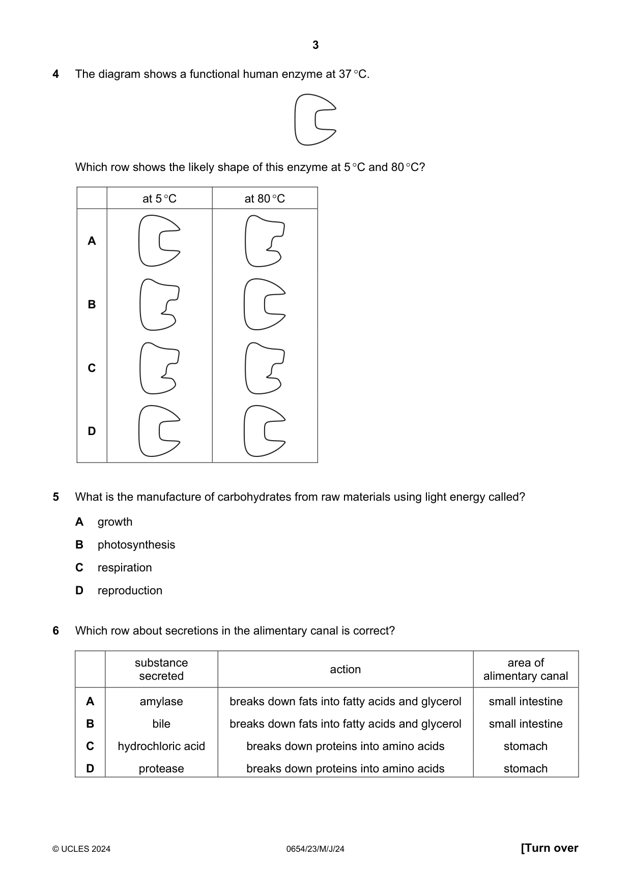 Cambridge IGCSE Sciences - Co-ordinated (Double) 0654 2024 May/June Paper 2 · Variant 3 question paper, page 3 of 20