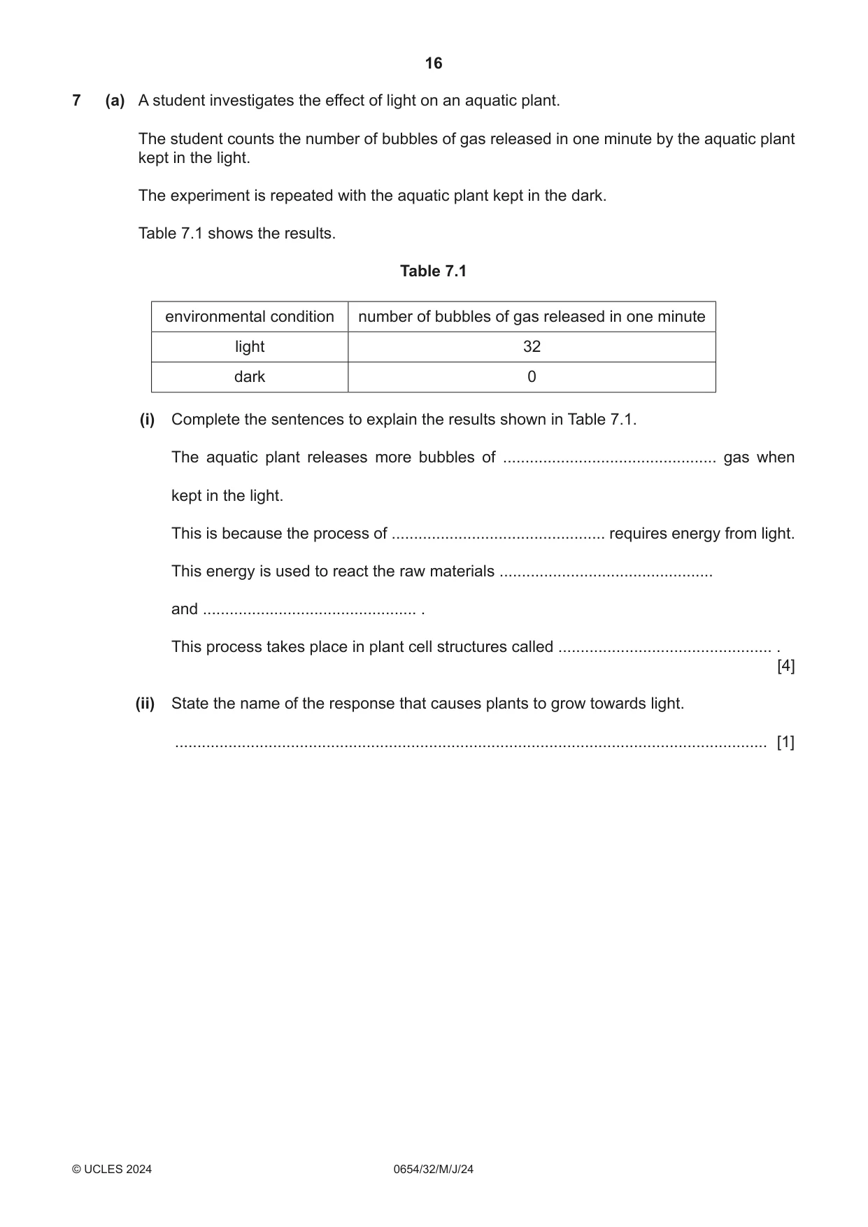 Cambridge IGCSE Sciences - Co-ordinated (Double) 0654 2024 May/June Paper 3 · Variant 2 question paper, page 16 of 32