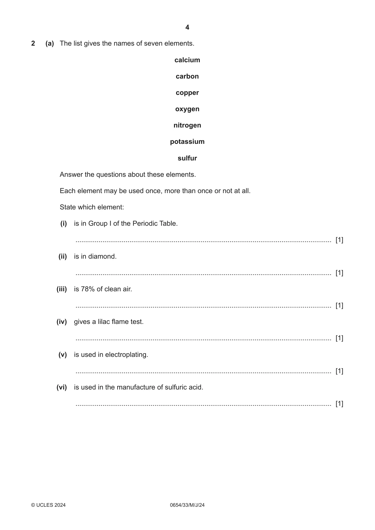 Cambridge IGCSE Sciences - Co-ordinated (Double) 0654 2024 May/June Paper 3 · Variant 3 question paper, page 4 of 32