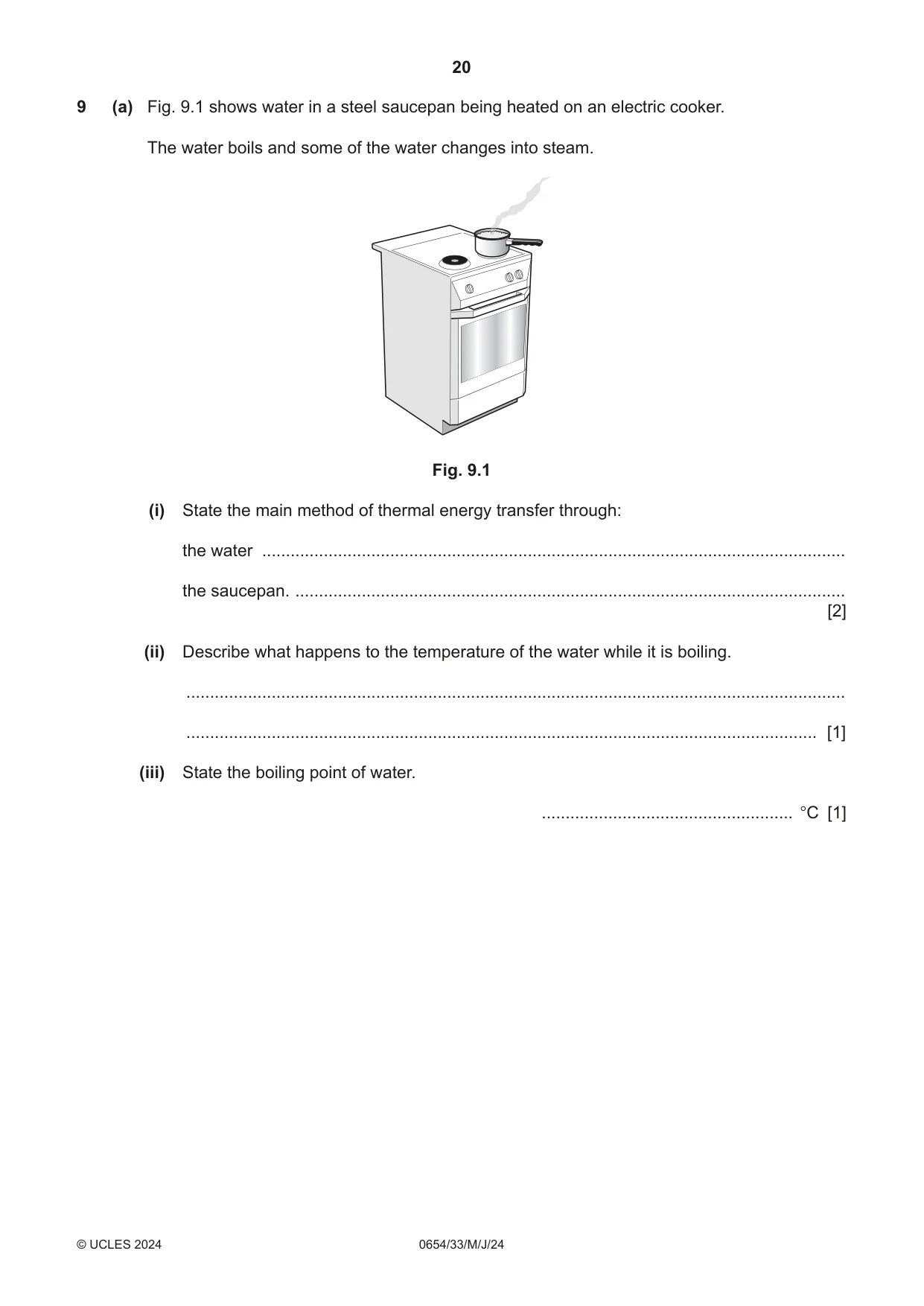 Cambridge IGCSE Sciences - Co-ordinated (Double) 0654 2024 May/June Paper 3 · Variant 3 question paper, page 20 of 32