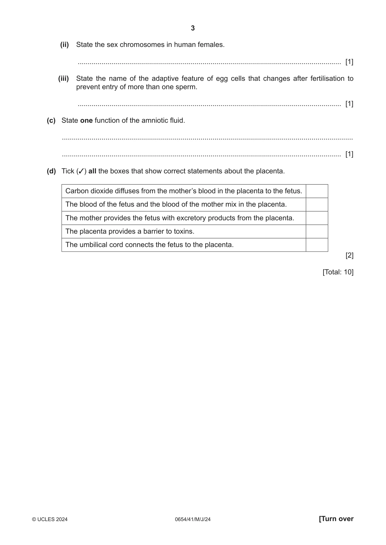 Cambridge IGCSE Sciences - Co-ordinated (Double) 0654 2024 May/June Paper 4 · Variant 1 question paper, page 3 of 28