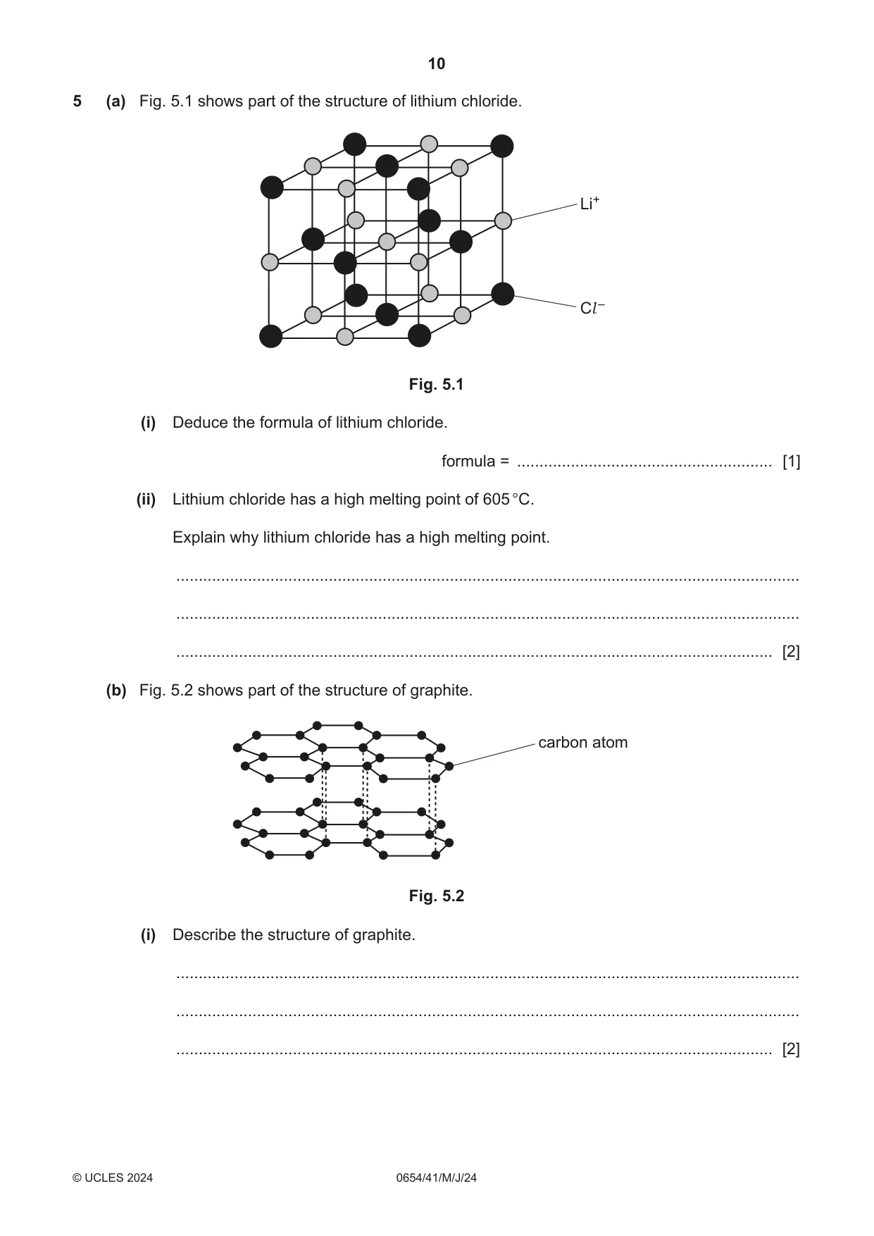 Cambridge IGCSE Sciences - Co-ordinated (Double) 0654 2024 May/June Paper 4 · Variant 1 question paper, page 10 of 28