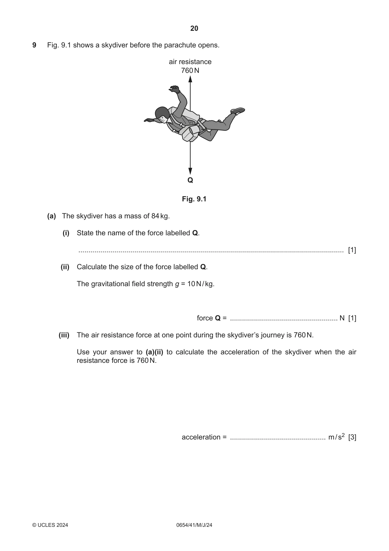 Cambridge IGCSE Sciences - Co-ordinated (Double) 0654 2024 May/June Paper 4 · Variant 1 question paper, page 20 of 28