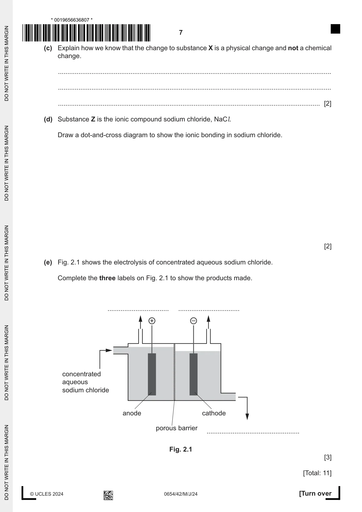 Cambridge IGCSE Sciences - Co-ordinated (Double) 0654 2024 May/June Paper 4 · Variant 2 question paper, page 7 of 28