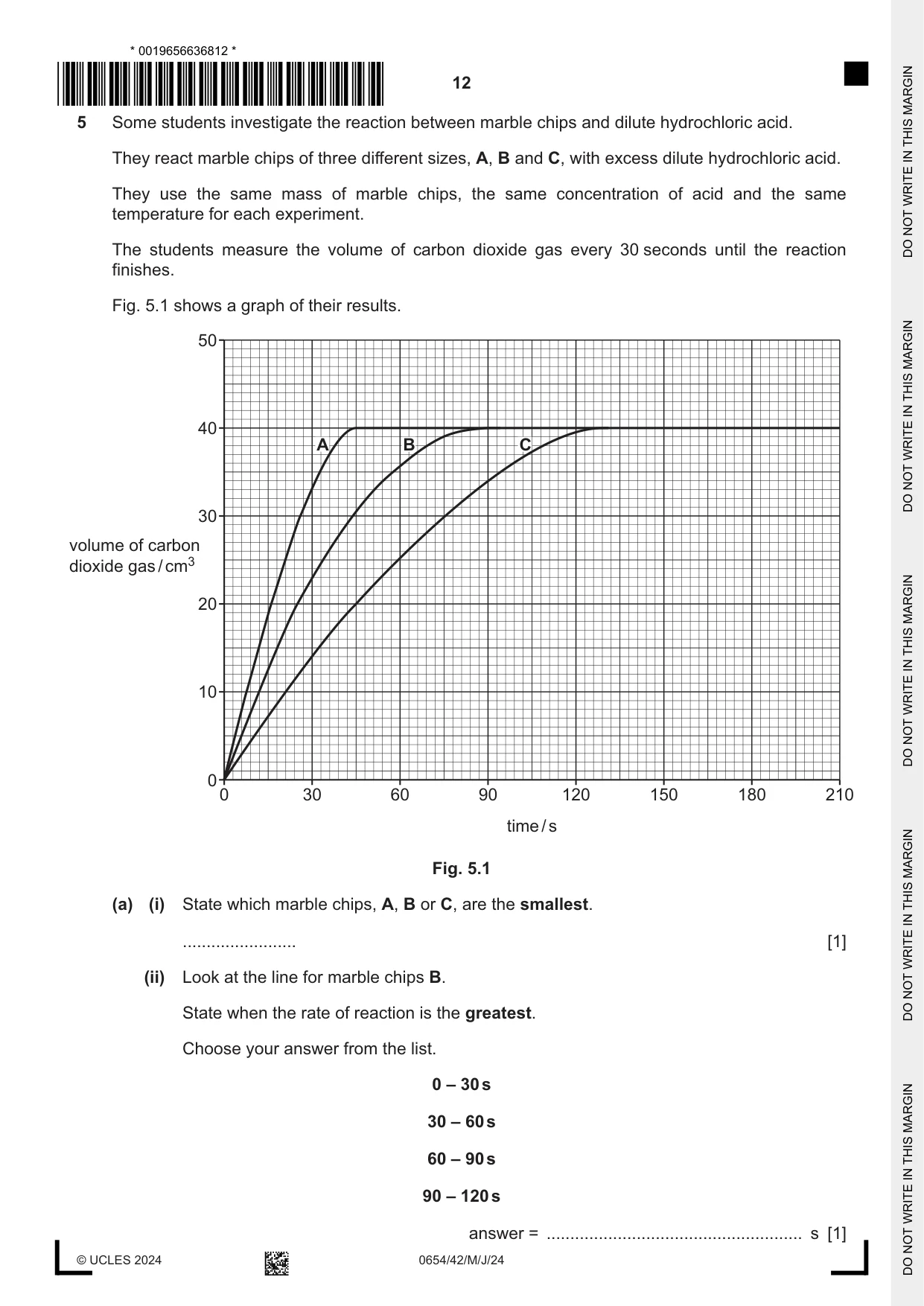 Cambridge IGCSE Sciences - Co-ordinated (Double) 0654 2024 May/June Paper 4 · Variant 2 question paper, page 12 of 28