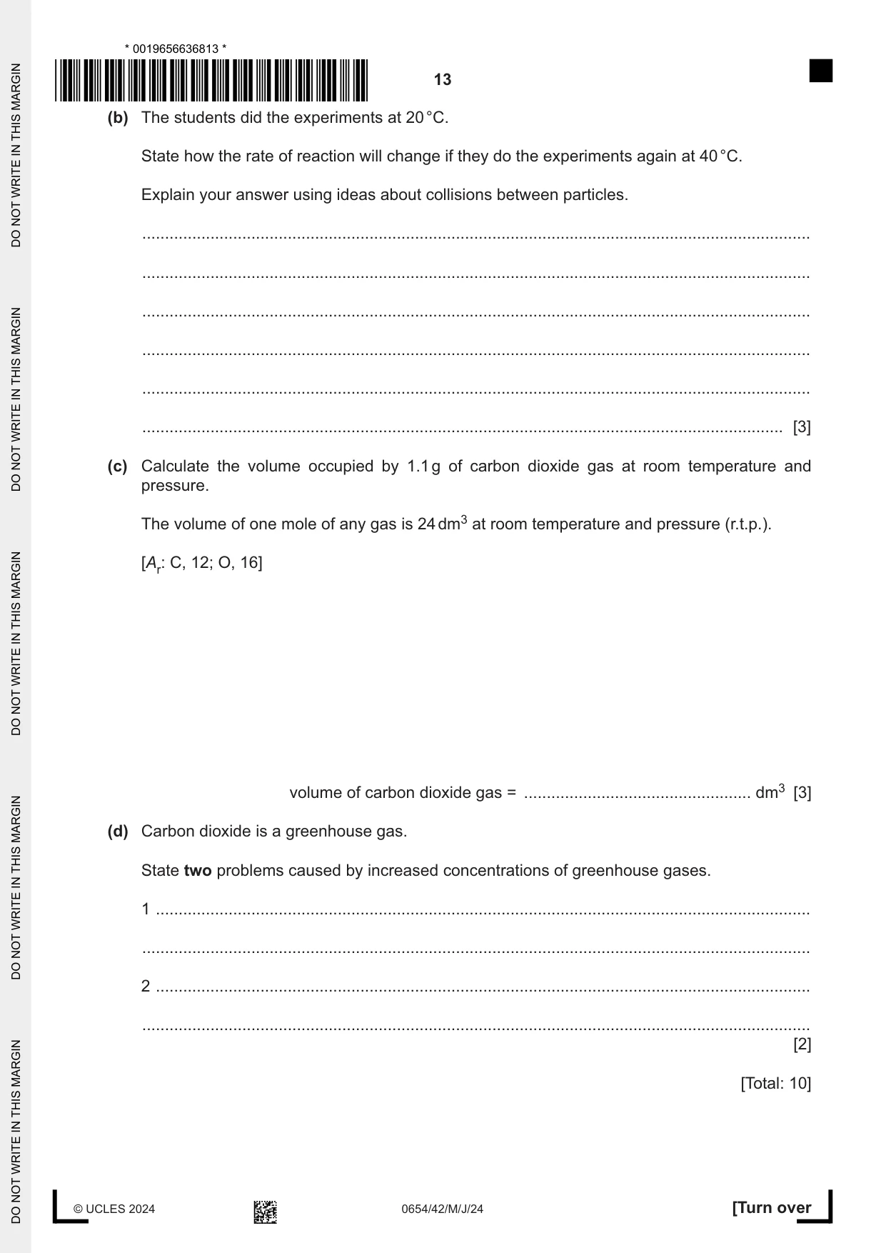 Cambridge IGCSE Sciences - Co-ordinated (Double) 0654 2024 May/June Paper 4 · Variant 2 question paper, page 13 of 28
