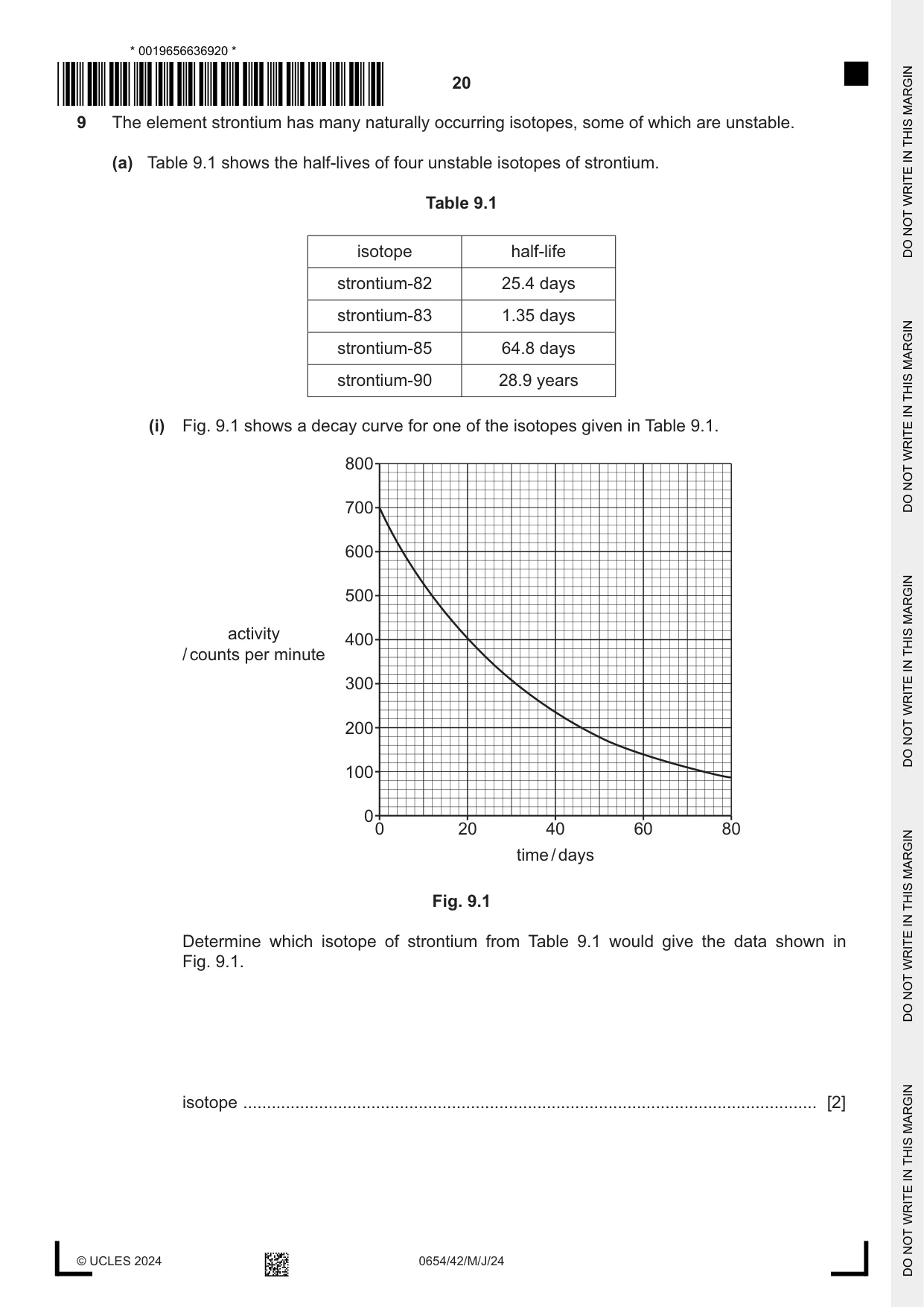 Cambridge IGCSE Sciences - Co-ordinated (Double) 0654 2024 May/June Paper 4 · Variant 2 question paper, page 20 of 28