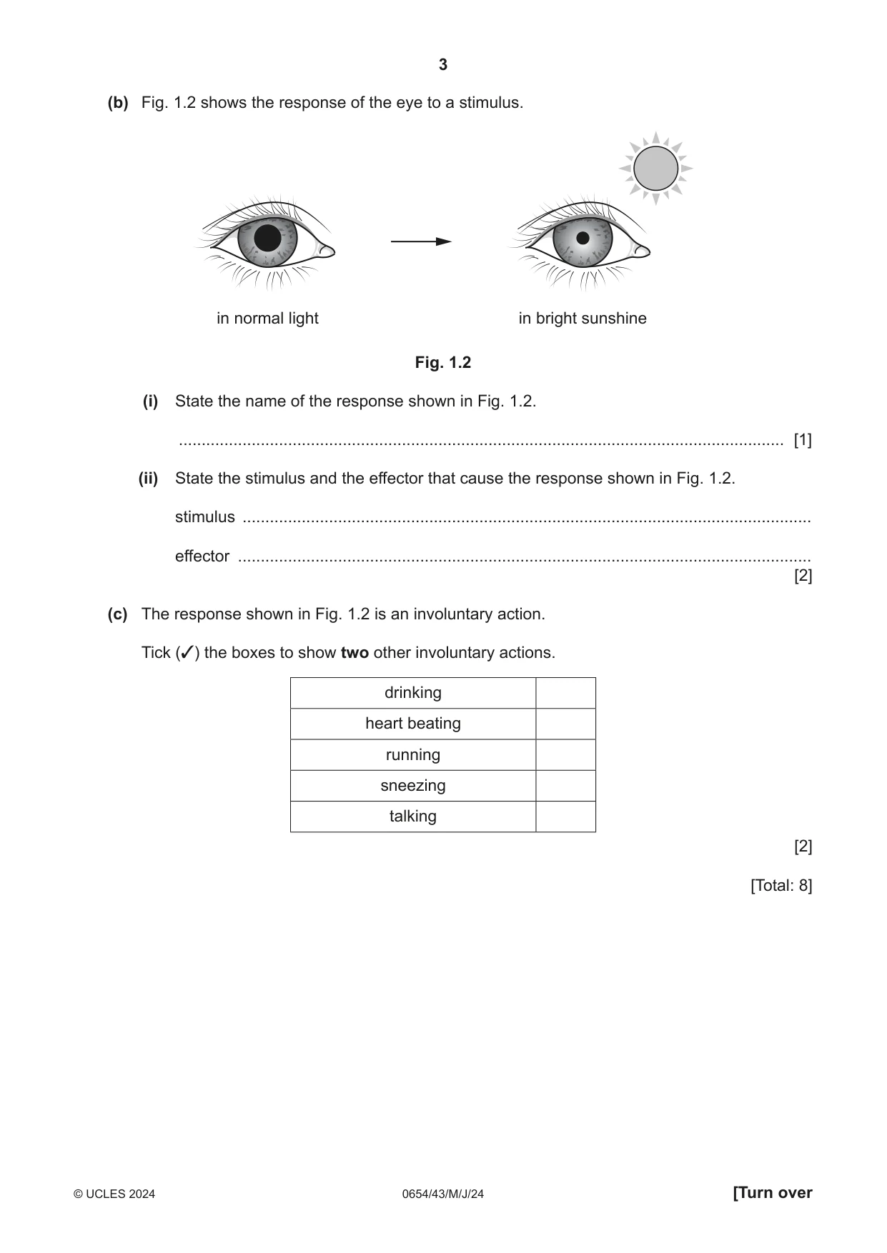 Cambridge IGCSE Sciences - Co-ordinated (Double) 0654 2024 May/June Paper 4 · Variant 3 question paper, page 3 of 28