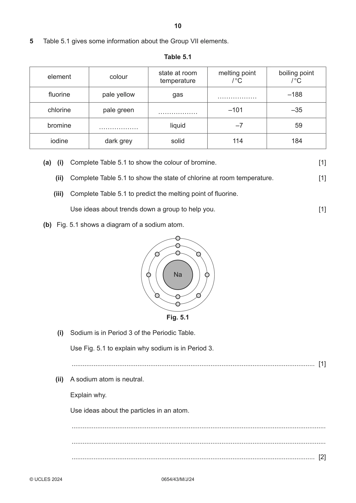 Cambridge IGCSE Sciences - Co-ordinated (Double) 0654 2024 May/June Paper 4 · Variant 3 question paper, page 10 of 28