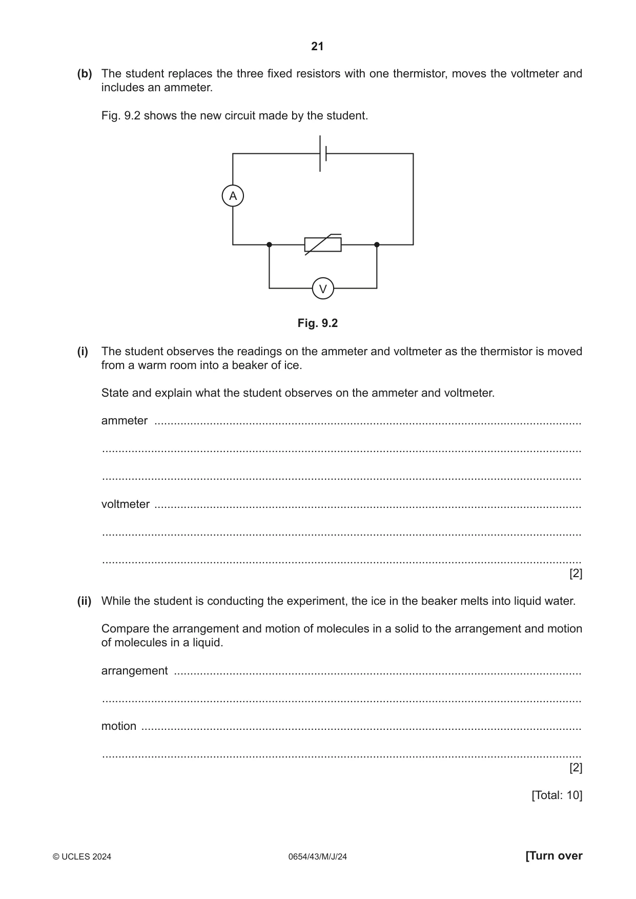 Cambridge IGCSE Sciences - Co-ordinated (Double) 0654 2024 May/June Paper 4 · Variant 3 question paper, page 21 of 28