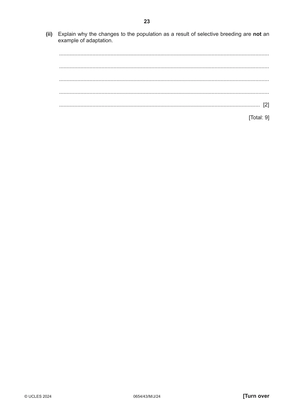 Cambridge IGCSE Sciences - Co-ordinated (Double) 0654 2024 May/June Paper 4 · Variant 3 question paper, page 23 of 28