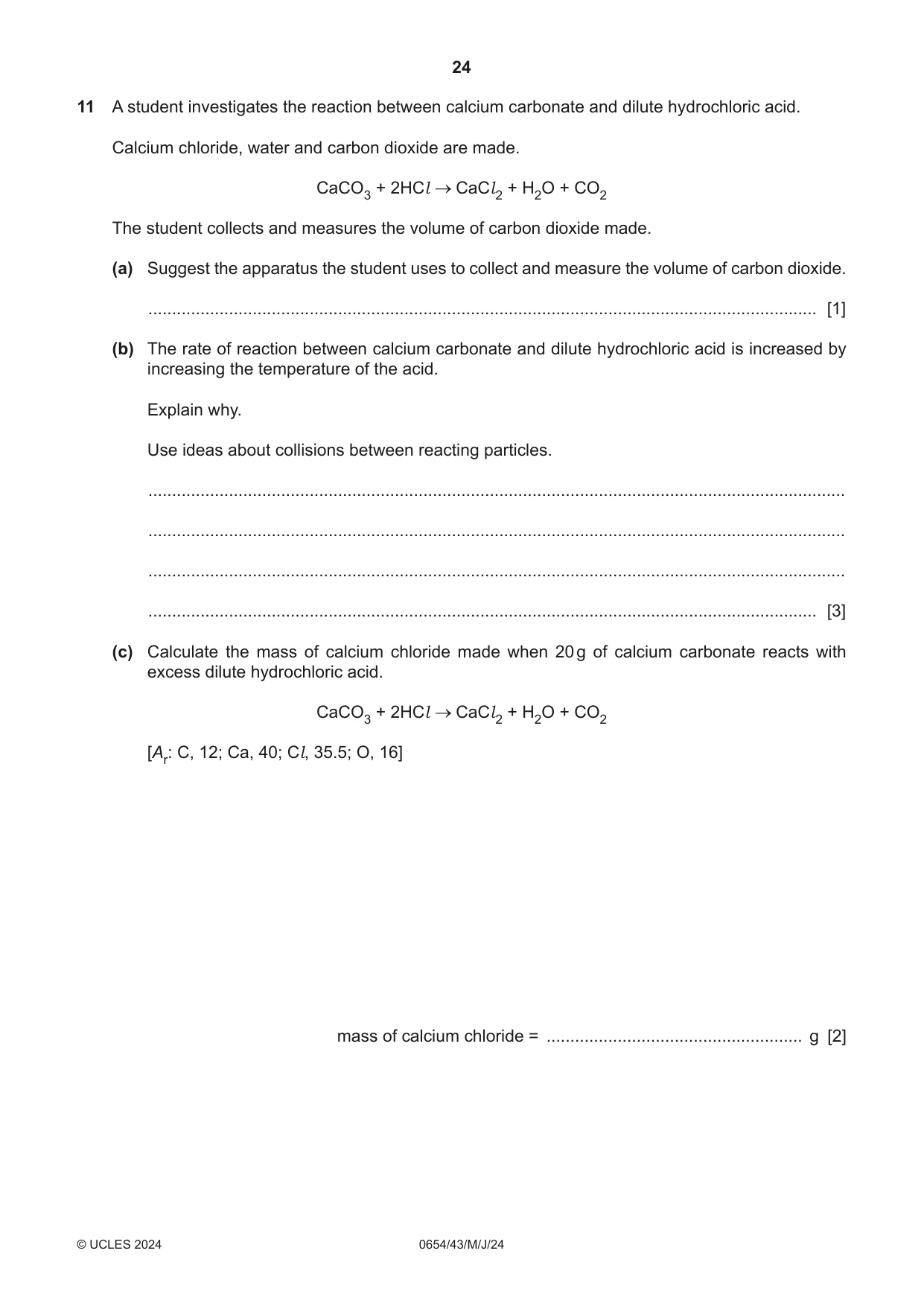 Cambridge IGCSE Sciences - Co-ordinated (Double) 0654 2024 May/June Paper 4 · Variant 3 question paper, page 24 of 28