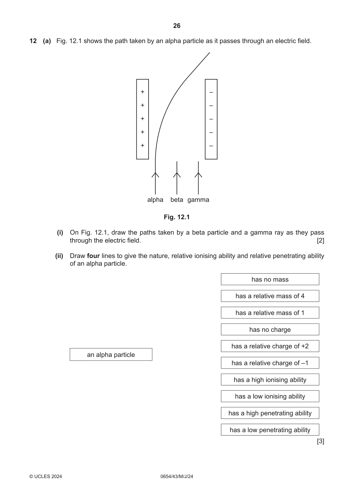 Cambridge IGCSE Sciences - Co-ordinated (Double) 0654 2024 May/June Paper 4 · Variant 3 question paper, page 26 of 28