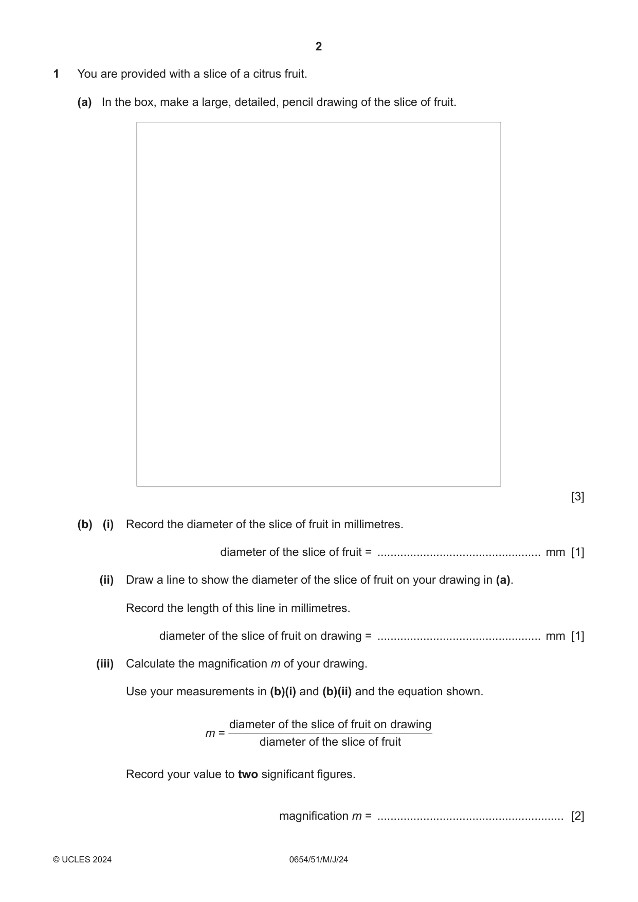 Cambridge IGCSE Sciences - Co-ordinated (Double) 0654 2024 May/June Paper 5 · Variant 1 question paper, page 2 of 16