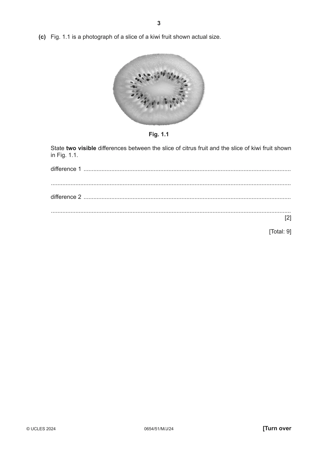 Cambridge IGCSE Sciences - Co-ordinated (Double) 0654 2024 May/June Paper 5 · Variant 1 question paper, page 3 of 16