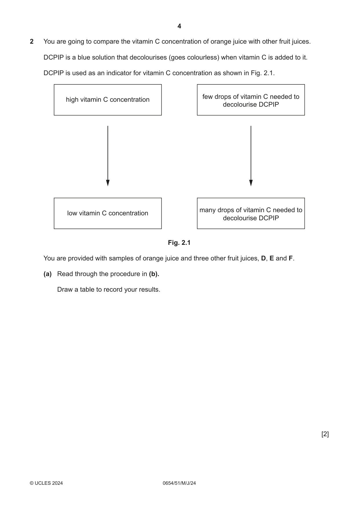 Cambridge IGCSE Sciences - Co-ordinated (Double) 0654 2024 May/June Paper 5 · Variant 1 question paper, page 4 of 16