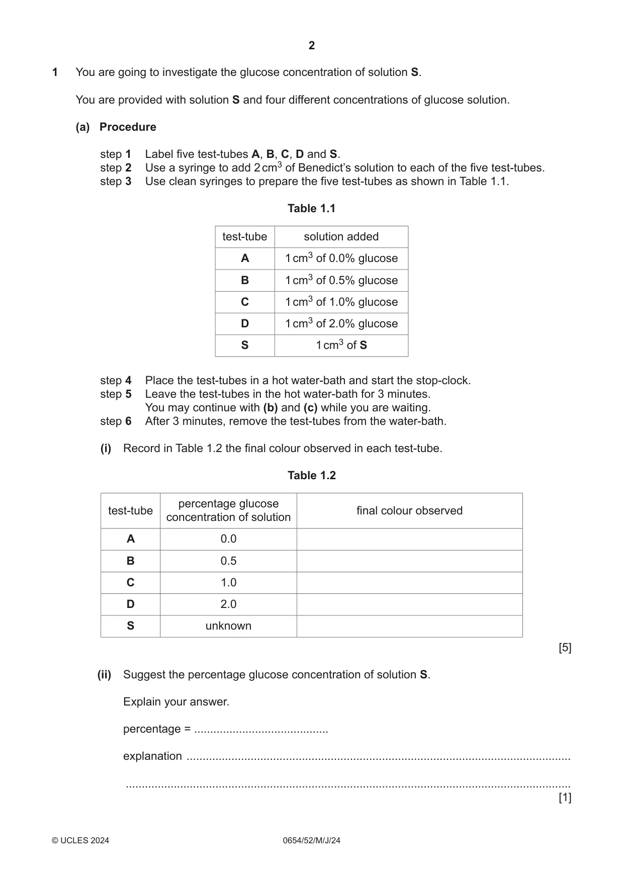 Cambridge IGCSE Sciences - Co-ordinated (Double) 0654 2024 May/June Paper 5 · Variant 2 question paper, page 2 of 20