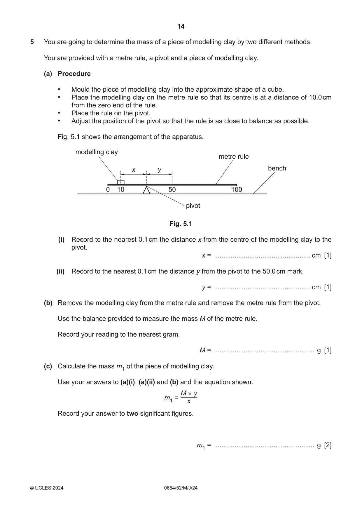 Cambridge IGCSE Sciences - Co-ordinated (Double) 0654 2024 May/June Paper 5 · Variant 2 question paper, page 14 of 20