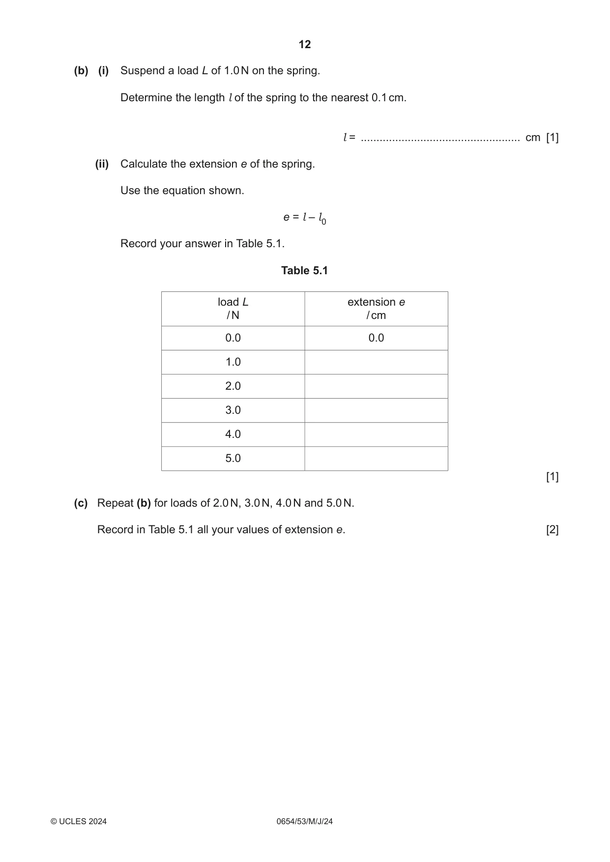 Cambridge IGCSE Sciences - Co-ordinated (Double) 0654 2024 May/June Paper 5 · Variant 3 question paper, page 12 of 20