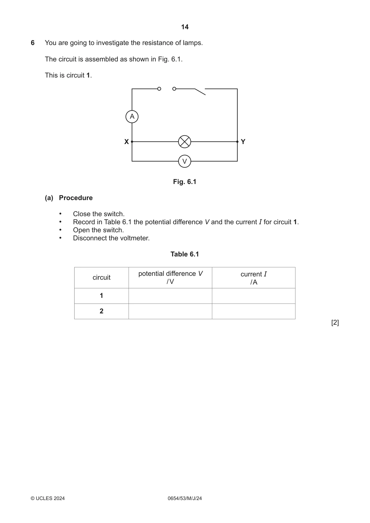 Cambridge IGCSE Sciences - Co-ordinated (Double) 0654 2024 May/June Paper 5 · Variant 3 question paper, page 14 of 20
