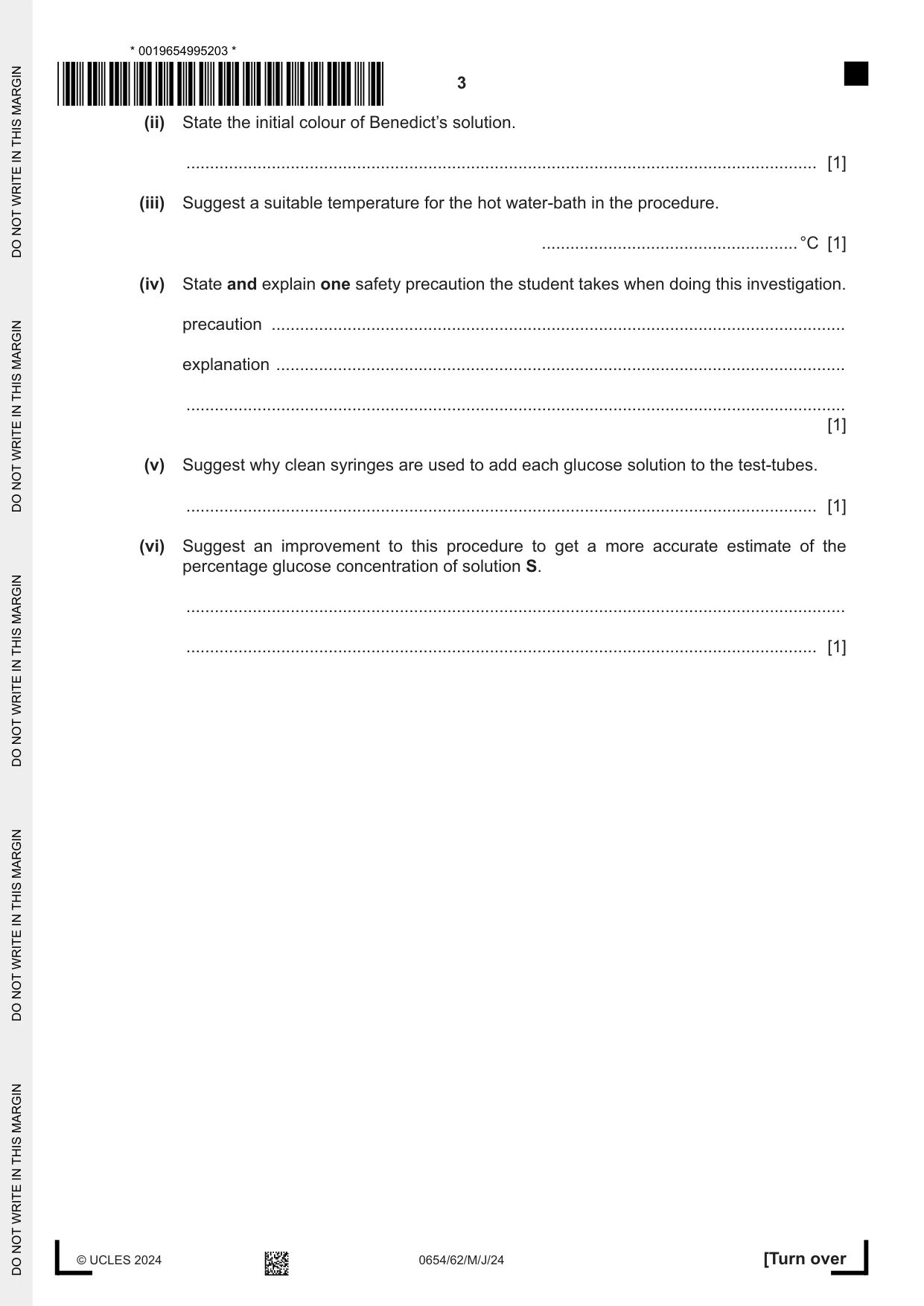 Cambridge IGCSE Sciences - Co-ordinated (Double) 0654 2024 May/June Paper 6 · Variant 2 question paper, page 3 of 20