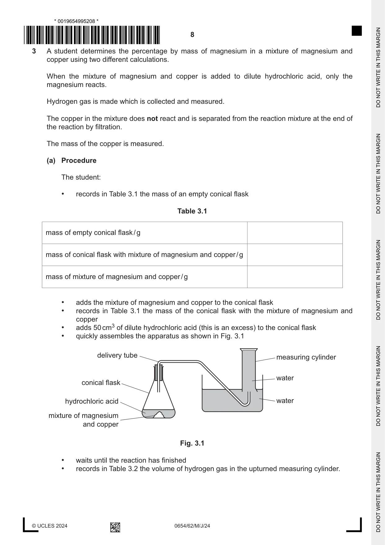 Cambridge IGCSE Sciences - Co-ordinated (Double) 0654 2024 May/June Paper 6 · Variant 2 question paper, page 8 of 20