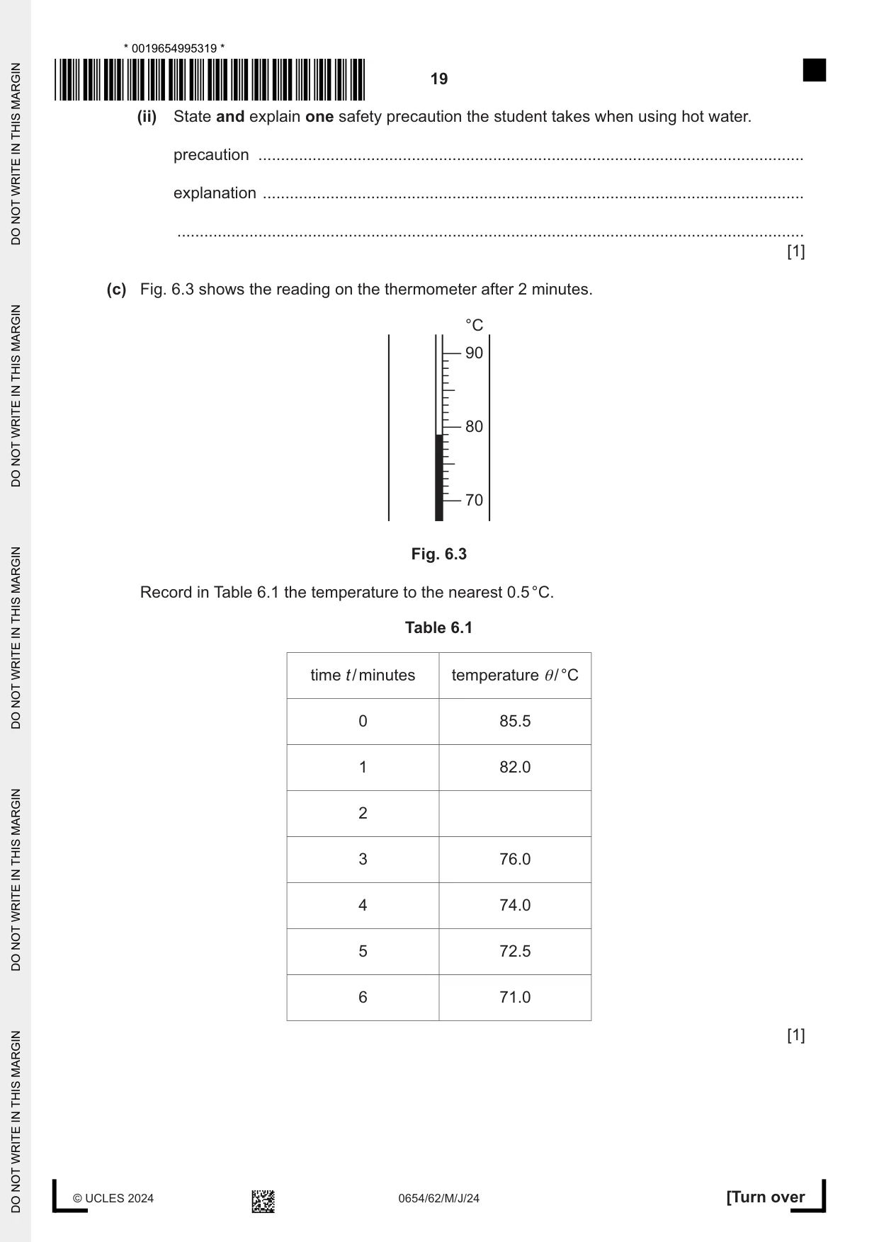 Cambridge IGCSE Sciences - Co-ordinated (Double) 0654 2024 May/June Paper 6 · Variant 2 question paper, page 19 of 20